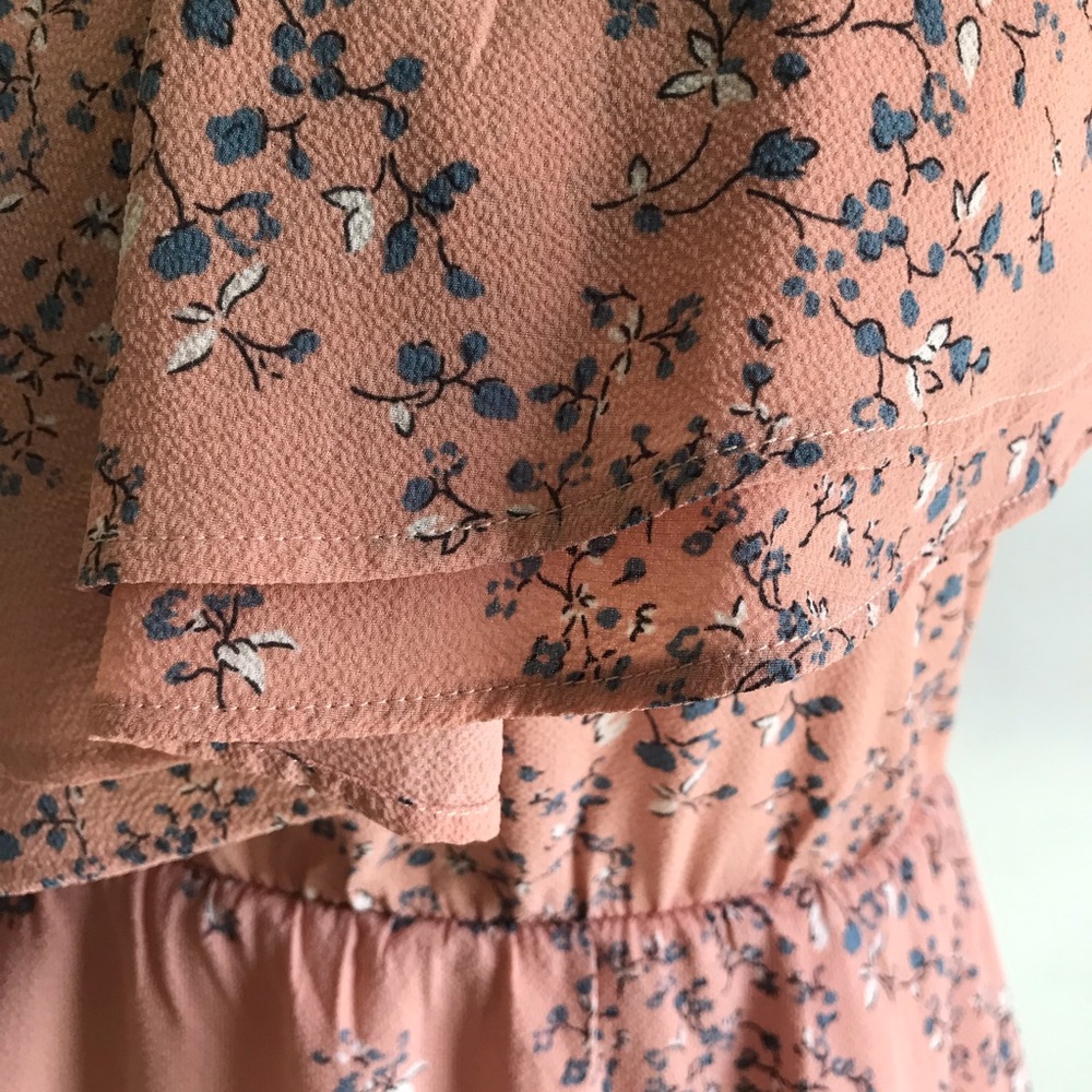 Pink Floral One-Shoulder Ruffle Dress - Picture 5 of 7